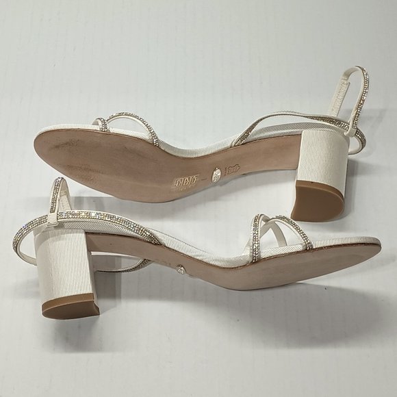 Badgley Mischka Women's Ultima Heeled Sandals Soft White Size 7 Bridal Wedding - Picture 9 of 9